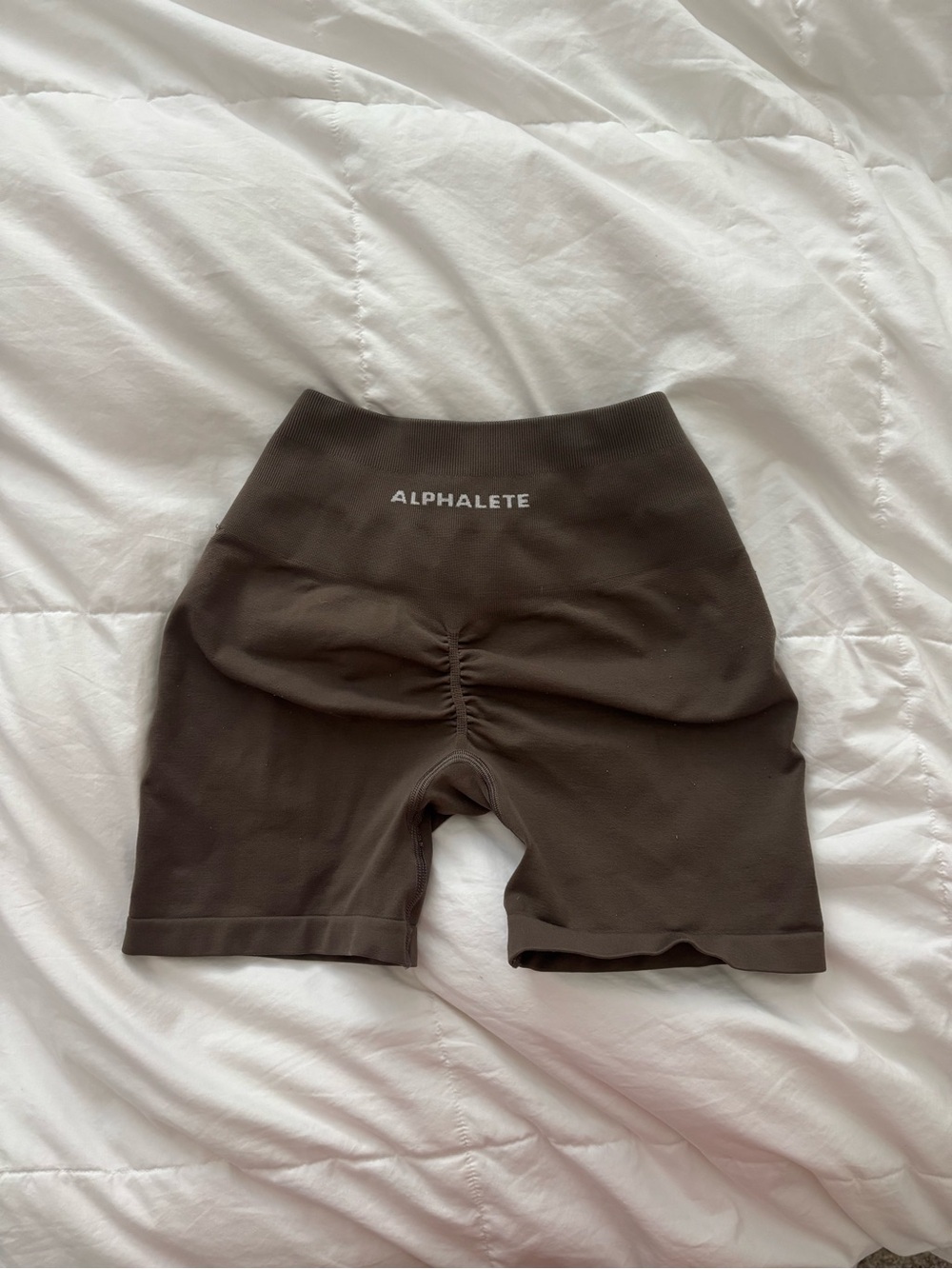 Alphalete Brown High-Waist Scrunch Bike Shorts